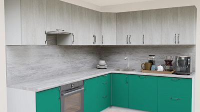 Кухня угловая Дуб антик белый 1901